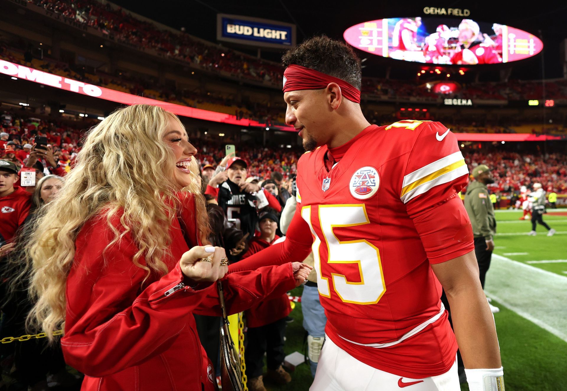 Patrick Mahomes’ wife Brittany shows off star QB’s sharp suit after Chiefs’ loss to Bills